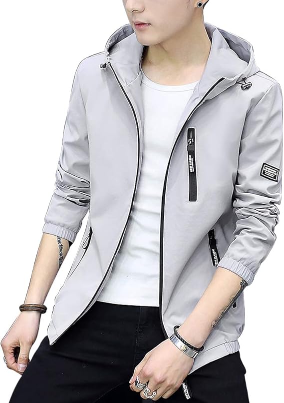 Amazon Sukesem ジャケット メンズ 防風パーカー カジュアル 無地 長袖 スポーツウェア アウターウエア 細身 春秋 コーチジャケット コート ジャケット 通販