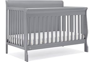 DELTA CHILDREN Simmons Kids Carter 6-in-1 Convertible Crib - Greenguard Gold Certified, Grey