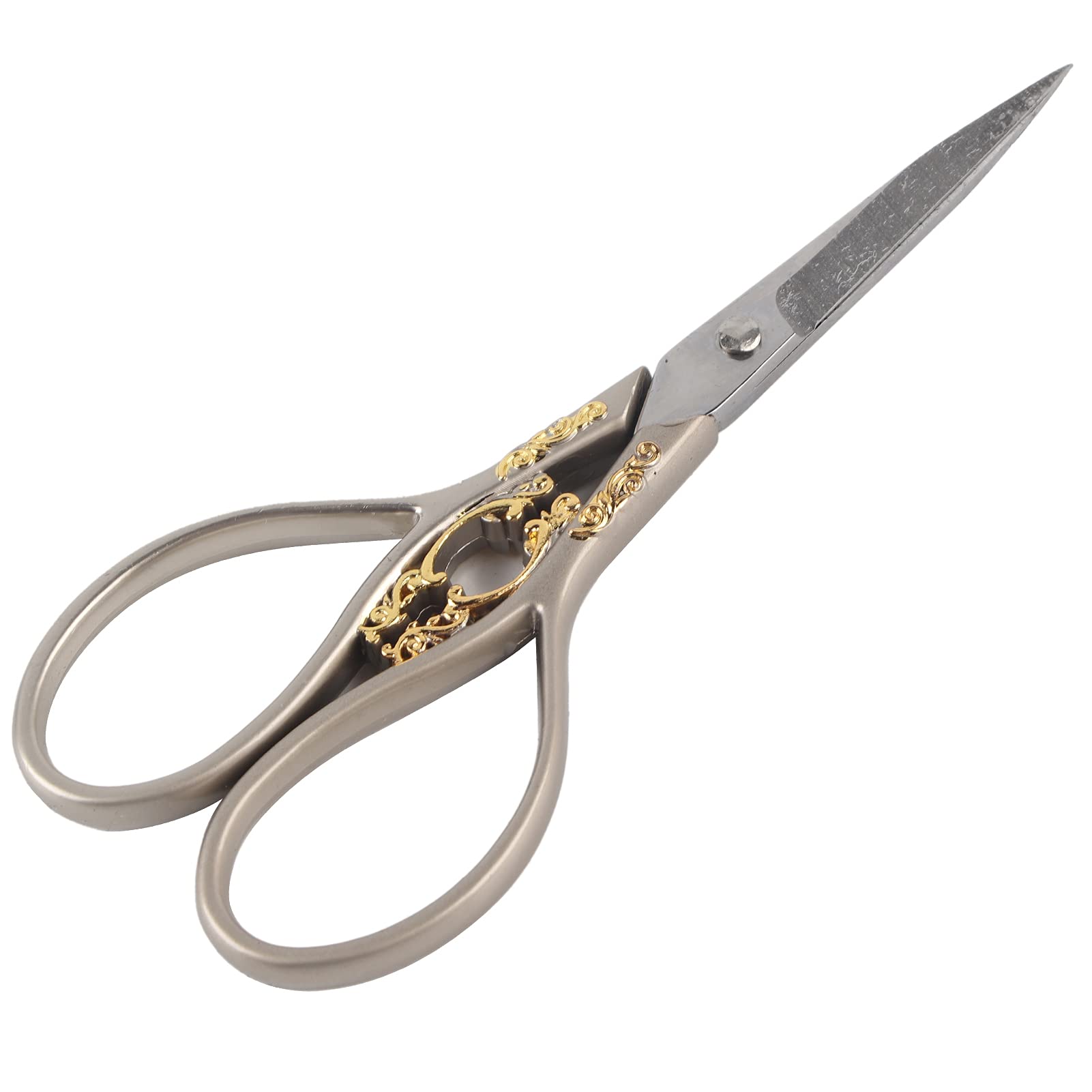 Sewing Scissors, Vintage Style Stainless Steel Precision Scissor for Tailor Embroidery Household Craft Art Jobs Everyday Use Accessories(#02)