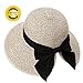 Ladies Floppy Summer Sun Beach Straw Hats Accessories UPF 50 Crushable Wide Brim 56-58cm Coffee