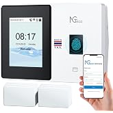NGTeco Cloud Time Clock for Small Business, Real Remote Access, Auto Report | Employee Time Clock with Fingerprint/RFID Check-in, Customizable Shift, 2.4G/5G WiFi, 2000mAh Battery, 10 Card, 0 Monthly Fee