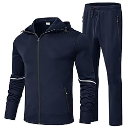 BGOWATU Men's Sweatsuits 2 Piece Set Running Jacket