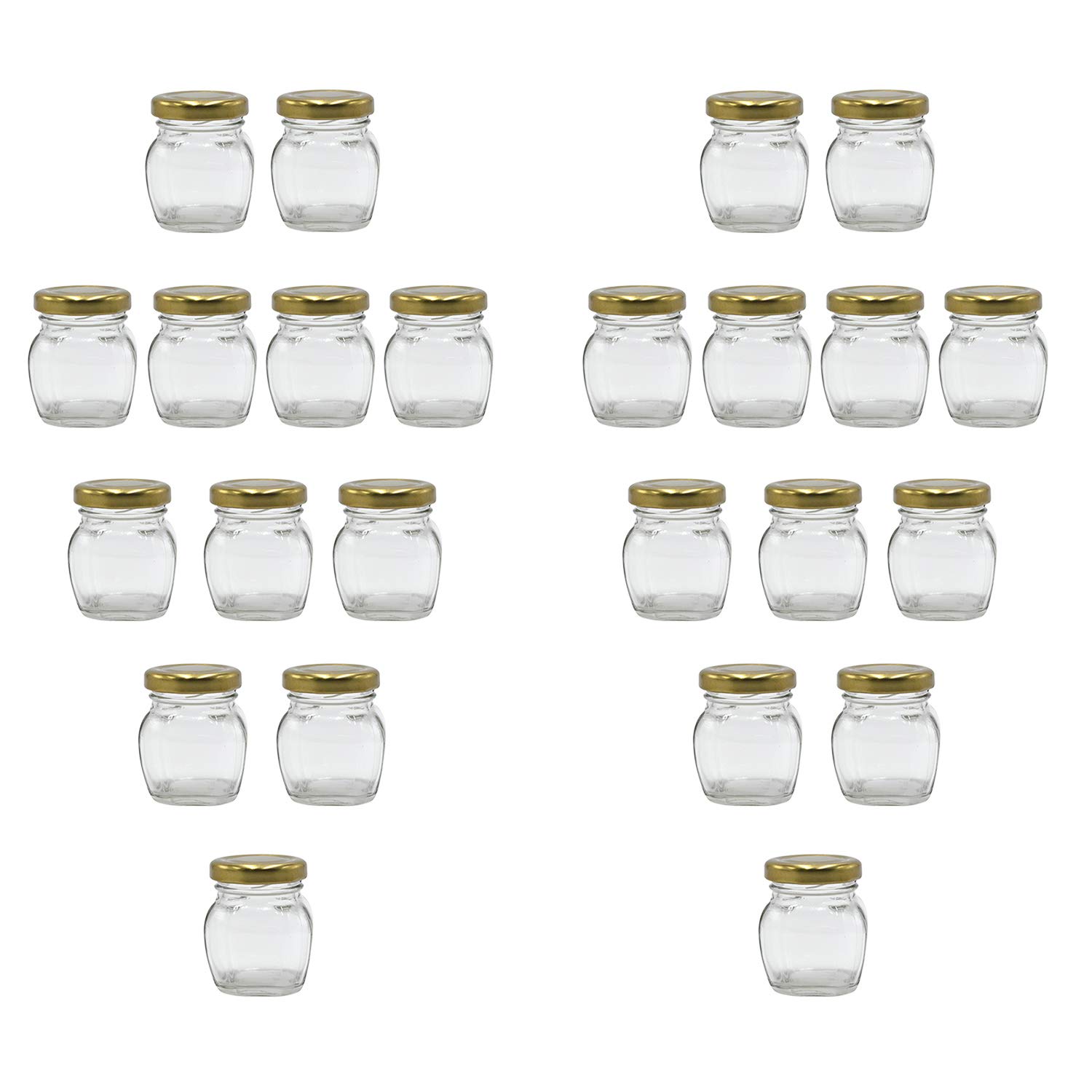 A Pack 60ml 2oz Glass Jar with Gold Lid for Honey Jam Spice Gift