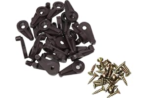BAIRONG 25pcs Glass Door Retainer Clips Kit Suitable for 4mm Thick Glass Plastic Panel Clamp with Metal Screws Glass Cabinet Door Mirror Clamp, Brown