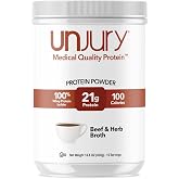 Unjury 100% Whey Protein Isolate Powder, Beef &amp; Herb, 21g, 15 Servings | 21g Whey Isolate Per Scoop, Complete Amino Profile, Lactose Free, and Great Tasting