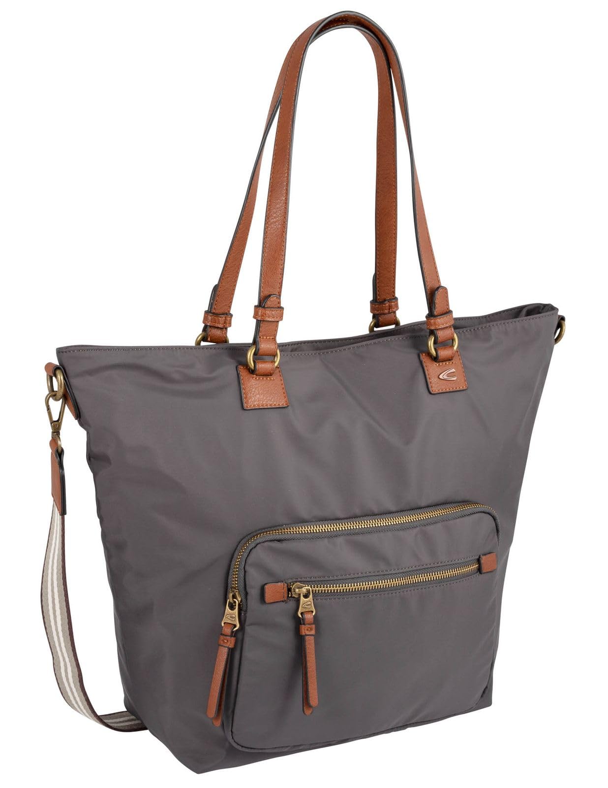 camel active Bari Women's Shopper Shoulder Bag Zip, Dark Grey, 48x13,5x35, 000107