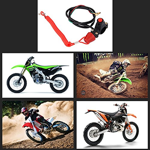 Oda Universal Engine Stop Kill Tether Switch Lanyard for ATV Racing Emergency Kill Switch ATV Quad Dirt Bike Handlebar Mount Tether Engine