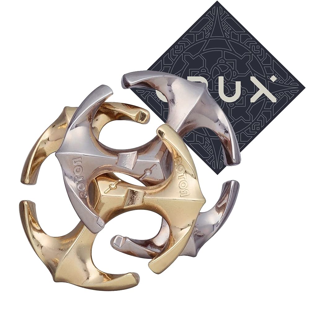 Hanayama Cast Rotor Puzzle - Level 6 of 6 - Grandmaster Difficulty - Includes Crux Sticker