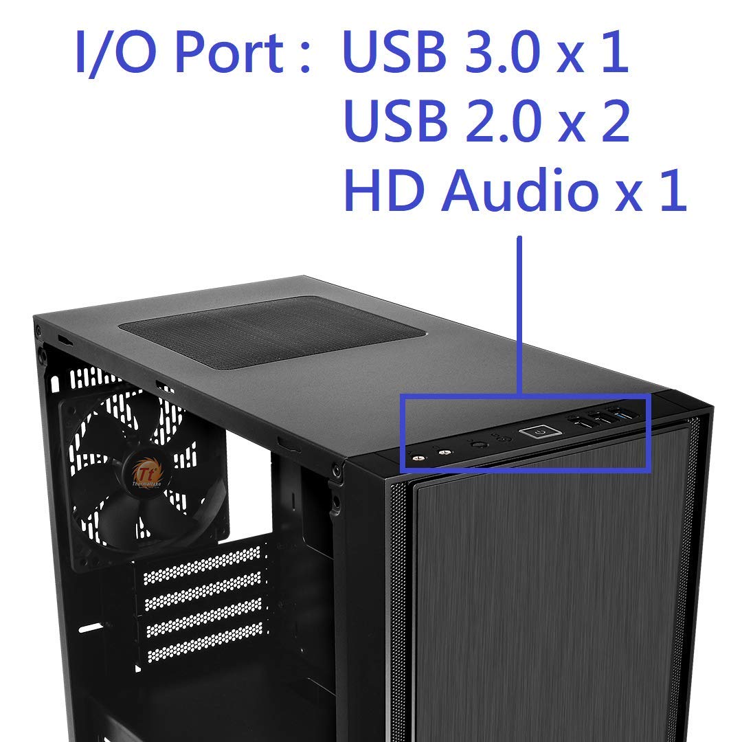 Thermaltake Versa H17 Black Micro ATX Mini Tower Gaming Computer Case 2.0 Edition with One 120mm Rear Fan Pre-Installed CA-1J1-00S1NN-A0