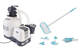 INTEX SX3000 Krystal Clear Sand Filter Pump for Above Ground Pools: 3000 GPH Pump Flow Rate – Easy Installation – Deluxe Pool Maintenance Kit Included