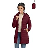ZMC Packable Women Puffer Coat, Lightweight Water-Resistant Puffer Jacket Detachable Hood Slim-Fit Winter Coat for Women