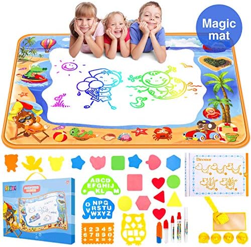 Water Aqua Doodle Drawing Mat - Mess Free Magic Toddles Large Painting Pad - Educational Coloring Writing Toys Gift for Kids Age 2+ (39.3"×27.6")