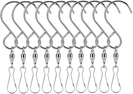 AIEVE Clips de gancho giratorio, paquete de 10 ganchos giratorios para