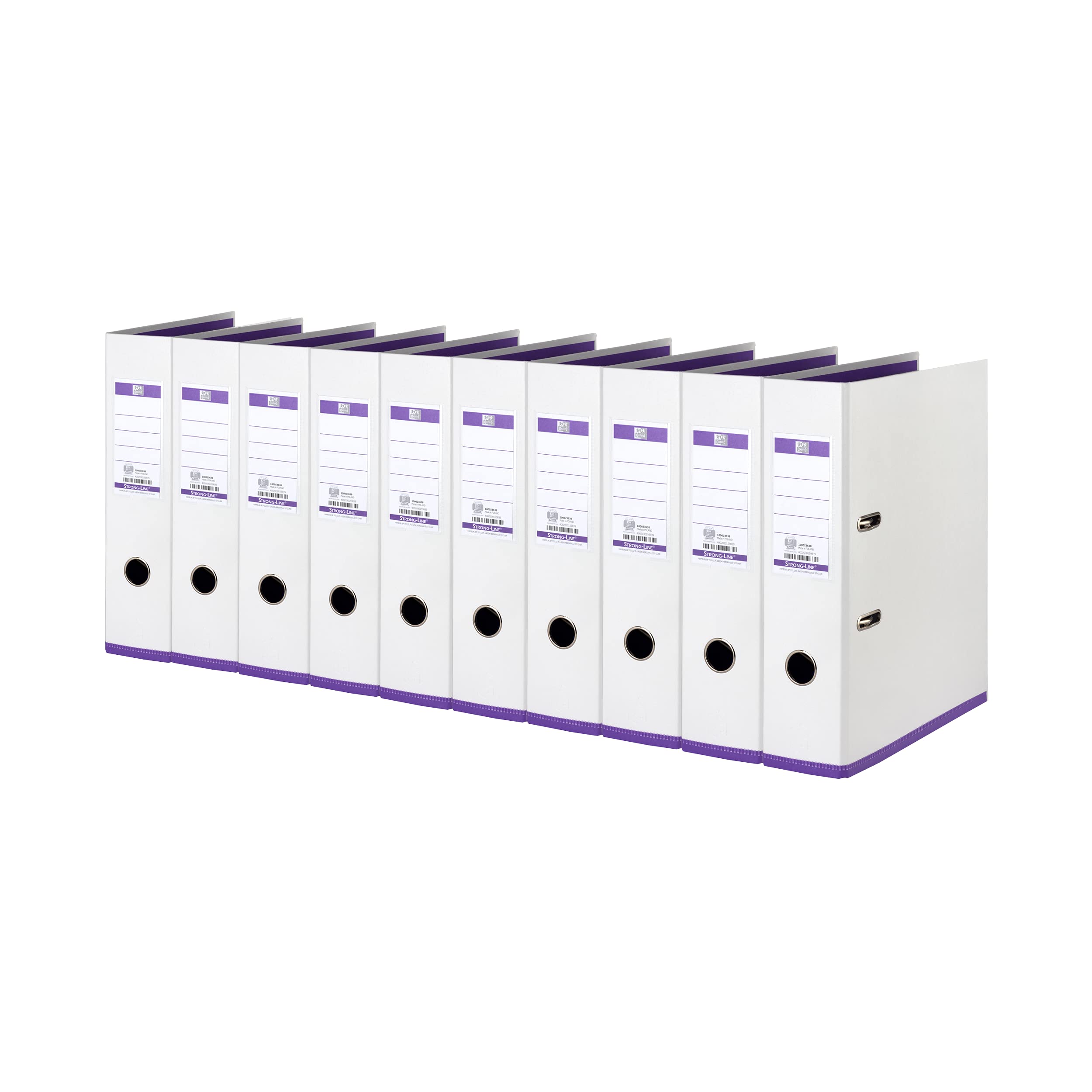 Oxford myColour A4 Folder 8 cm Wide Two Tone White and Purple Pack of 10