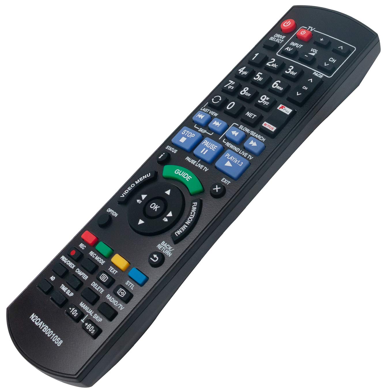 VINABTY N2QAYB001058 Replacement Remote Control Fit for Panasonic Blu-ray Disc Player HDD Recorder DMR-BWT850 DMR-HWT250 DMR-HWT150 DMR-PWT655 DMR-PWT550