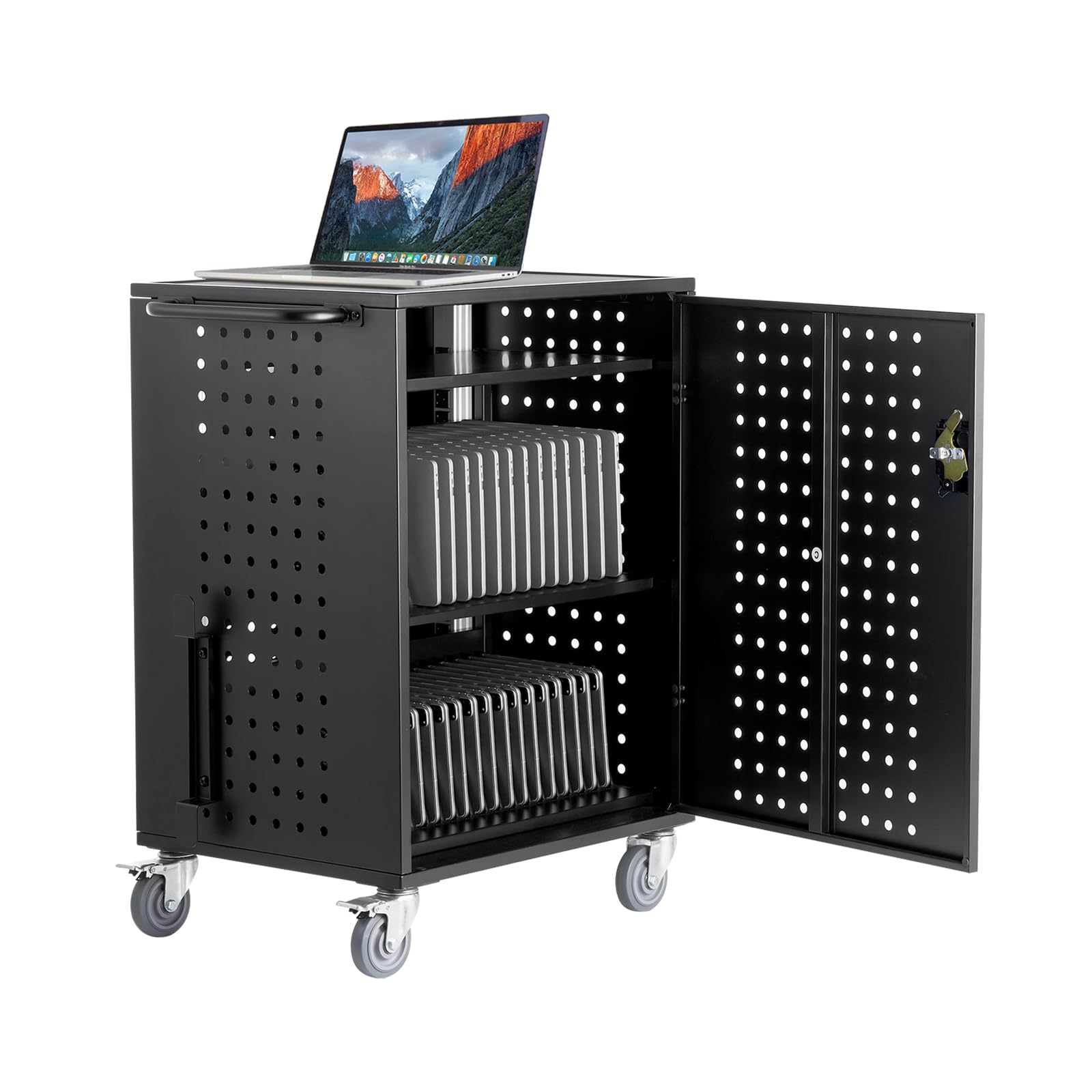 Photo 1 of ****PRODUCT HAS A SMALL DENT ON IT***  Charging Cart, 36 Device Mobile Charging Station, Up to 15.6 in Screen Size, Office and Classroom Mobile Charging Cart, for Chromebook, Tablet and Laptop