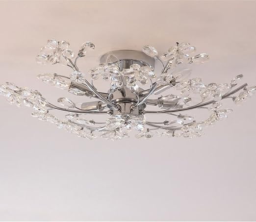 Diy Familymodern Crystal Led Ceiling Lamp Leaf Flush Mount