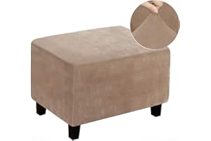 Eco-Ancheng Chair Cover Stretch Ottoman Cover Rectangular Storage Ottoman Slipcover Footrest Stool Covers Ottoman Slipcovers for Foot Stool with Nonslip Elastic Bottom