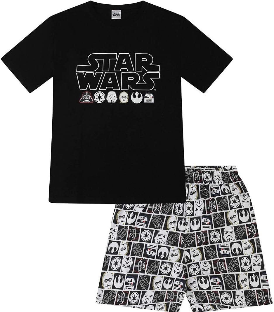Disney Men's Official Star Wars Character Cotton Short Pyjamas (Small