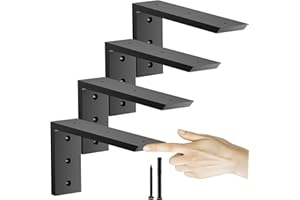 CUGUORDS Countertop Support Bracket 12 inch 4 Pack (3/8" Thick),Premium Heavy Duty Granite Countertop Brackets 12"x6"x2.5",Shelf L Bracket Mantel Corbels for Quartz,Wood,Concrete and Laminate Countertops