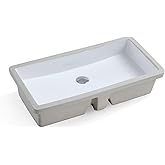 KINGSMAN Durable 27.9 Inch Rectrangle Undermount Vitreous Ceramic Lavatory Vanity Bathroom Sink Pure White (27.9 INCH)