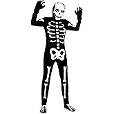 Hoosige Halloween Skeleton Costumes for Men Glow in The Dark Skeleton Costumes Jumpsuit for Adult Cosplay Bodysuit Halloween