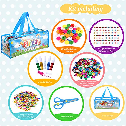 Pllieay Over 2500 Pieces Arts and Crafts Supplies for Kids with a