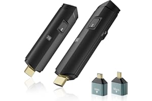 CAREGO 2024 Newest Wireless HDMI Transmitter and Receiver 4K, Portable Wireless HDMI Extender Kit 100FT, Plug & Play 2.4G/5G, Streaming from Laptop/PC/TV Box/Camera to Monitor/Projector/HDTV (G79, Black)