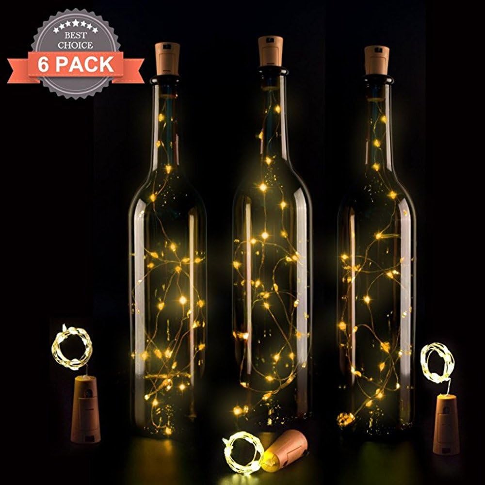 [Pack of 6] Led Bottle Cork Lights, 30in(75cm) Copper Wire String