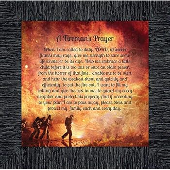 Elegantly Yours Fireman's Prayer, Picture Frame for Firefighter Gifts,10x10 8650CH
