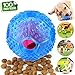 CHLEBEM Interactive Dog Toys, Dog Chew Toys Ball for small Medium dogs, IQ Treat Boredom Food Dispensing, Puzzle Puppy Pals Tough Durable Nontoxic Rubber Pet ball, best Cleans Teeth dog balls (Blue)