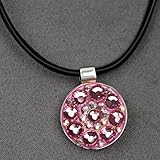 Beautiful Crystal Golf Ball Marker with Magnetic Leather Necklace (Pink)