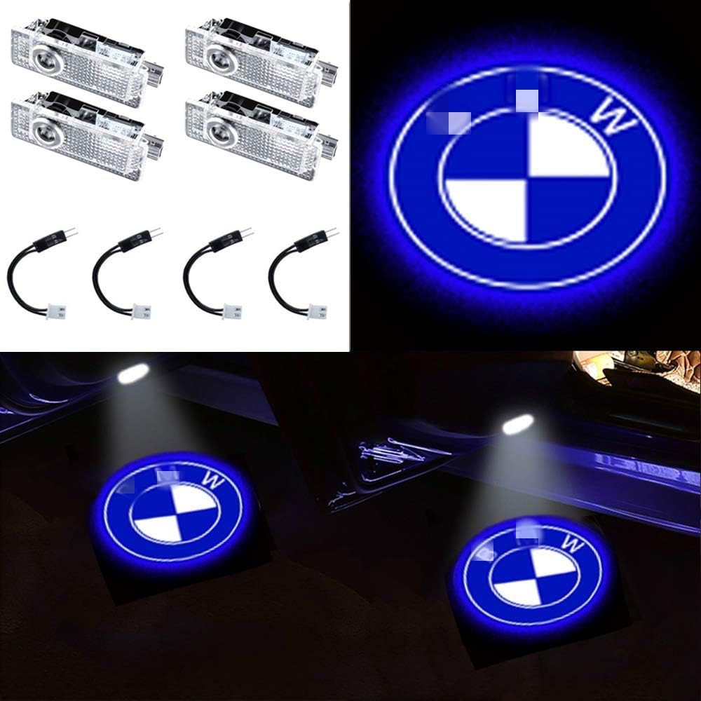 Car Door Lights，Youjoy 4 Pack Projector Welcome Logo Light for BMW fit(E90 E60 X5 E70 E87 F20 E92 E91 E61 F11 F18 E63 E64 F12 E65 X3 X6 GT 3 5 6 7 X GT) (style3 for bwm)