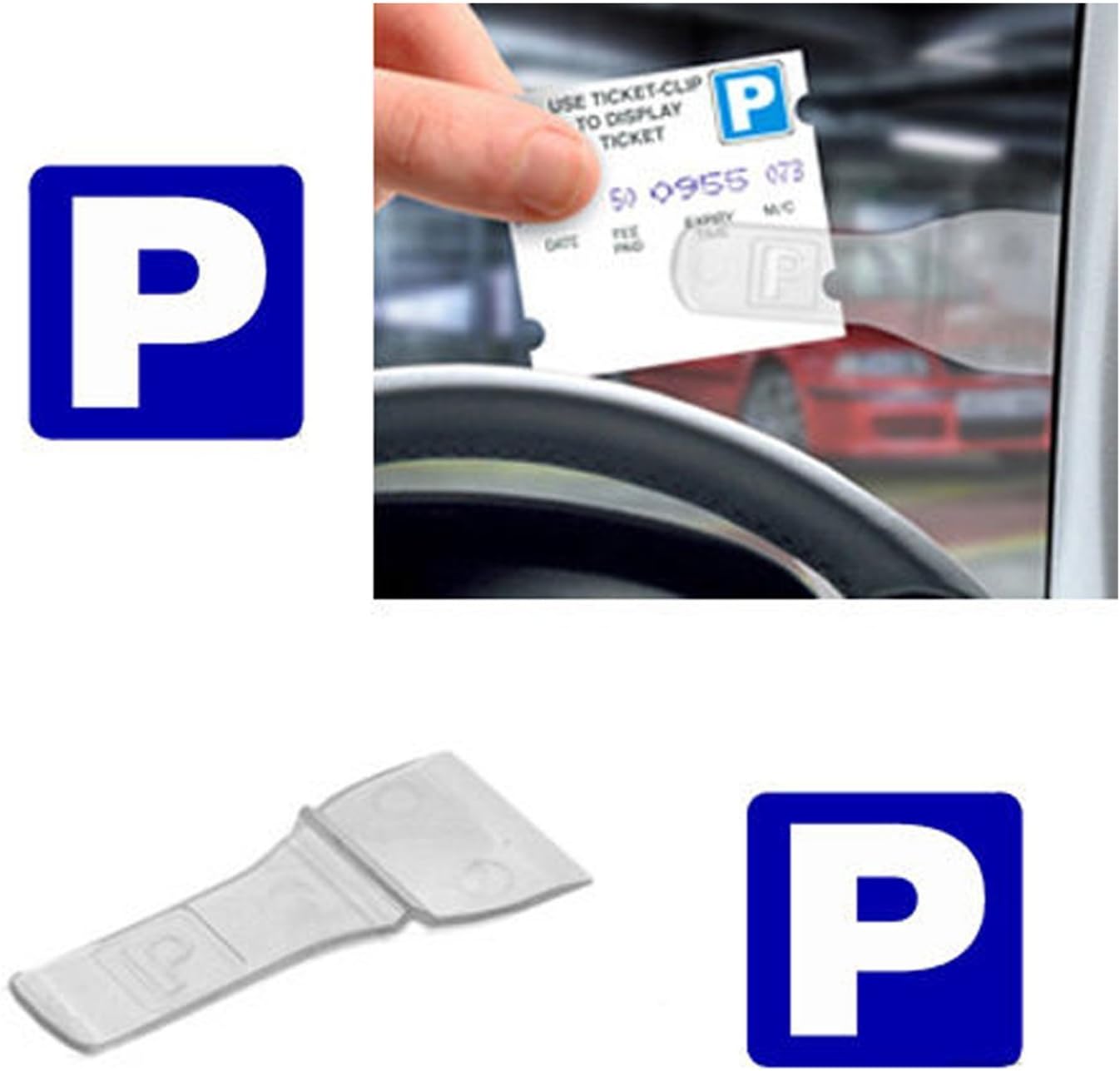 Lot 8 Porte-cartes Pare-brise DINSONG - Transparent - Pour Tickets De Stationnement