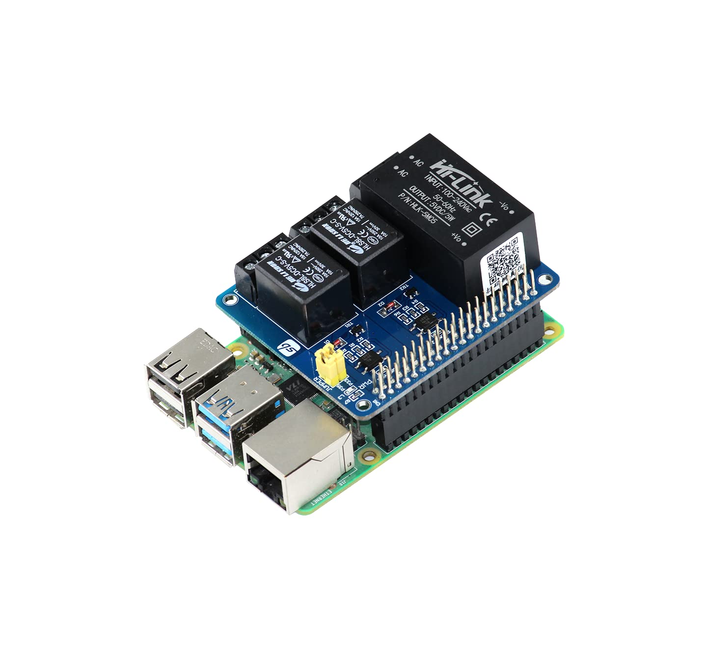 sb components Home Automation HAT for Raspberry Pi, 2 Ch 5V Optocoupler EL357NC Smart Raspberry Pi Relay HAT Control up to 2 Devices
