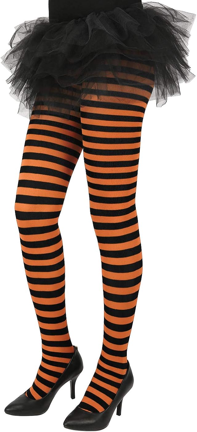 HDE Women's Striped Tights Opaque Microfiber Stockings Nylon Footed Pantyhose at  Women’s Clothing store