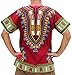 RaanPahMuang Unisex African Bright Dashiki Cotton Shirt Variety Colors, XX-Large, Dark Venetian Red