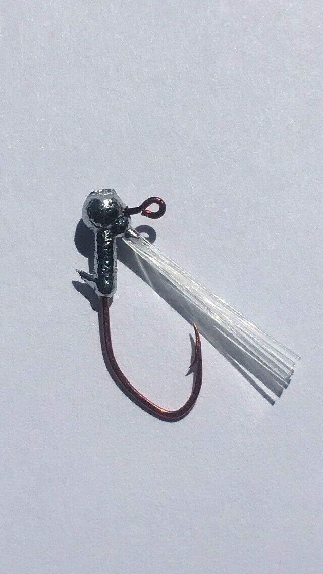 25 Pack 1/32 Weedless Crappie Jig Heads 4 Red Sickle