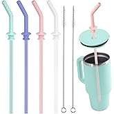 Jetstop Press in Straw compatible with HydroFlask Tumbler - Silicone Straw Tips & Replacement Straws for Hydro Flask 20-40oz (4 pcs, Multi-color)