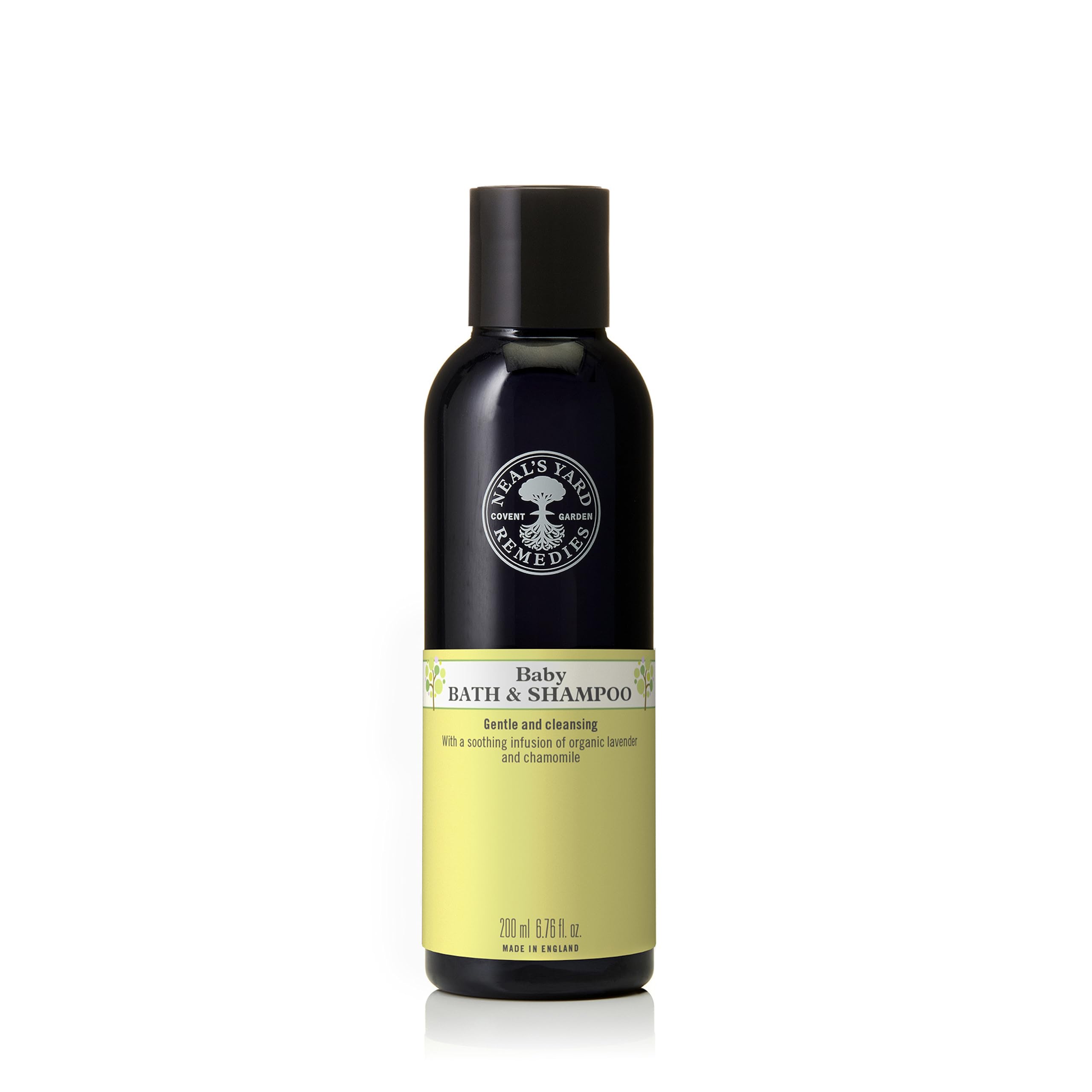 Neal's Yard Remedies Baby Bath & Shampoo, Body Wash Suitable For Newborns, With Lavender & Chamomile, Vegan & Cruelty-Free, 200ml