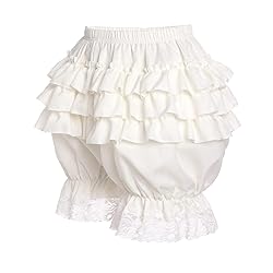 Vibsion Womens Lolita Bloomers Maid Ruffles Pumpkin
