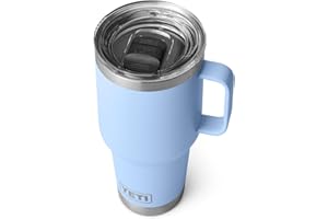 YETI Rambler Tasse de voyage isotherme en acier inoxydable avec couvercle hermétique et robuste, 887 ml, bleu ciel