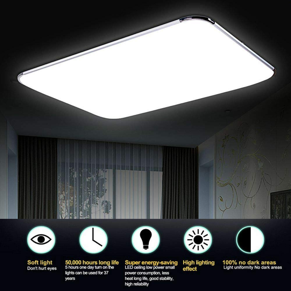 96W LED L aacute mpara De Techo Moderno Cuadrado Ultra Delgado Plaf