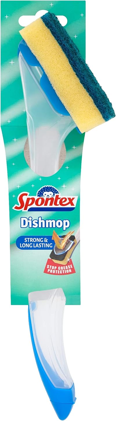 Spontex Dishmop Washing Up Brush Refillable Blue