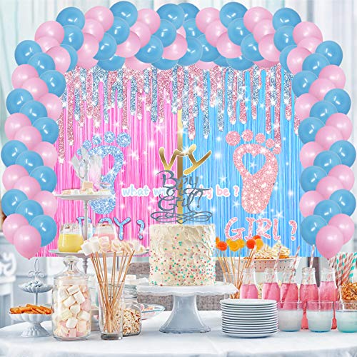 Gender Reveal Party Decorations Supplies, Boy or Girl Backdrop Pink