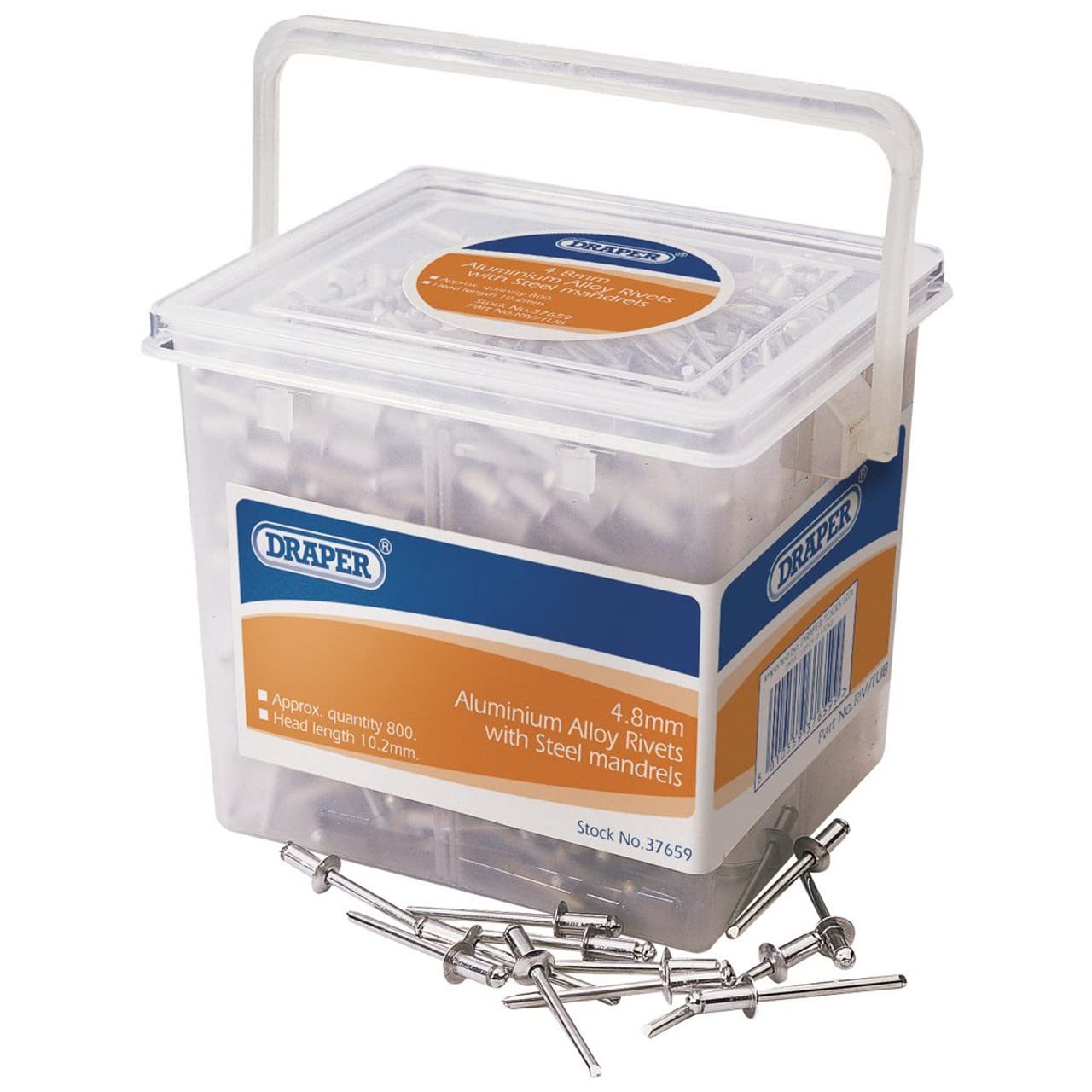 Draper 37659 Blind Rivet, 4.8mm Ø, Pack of 800 , Blue