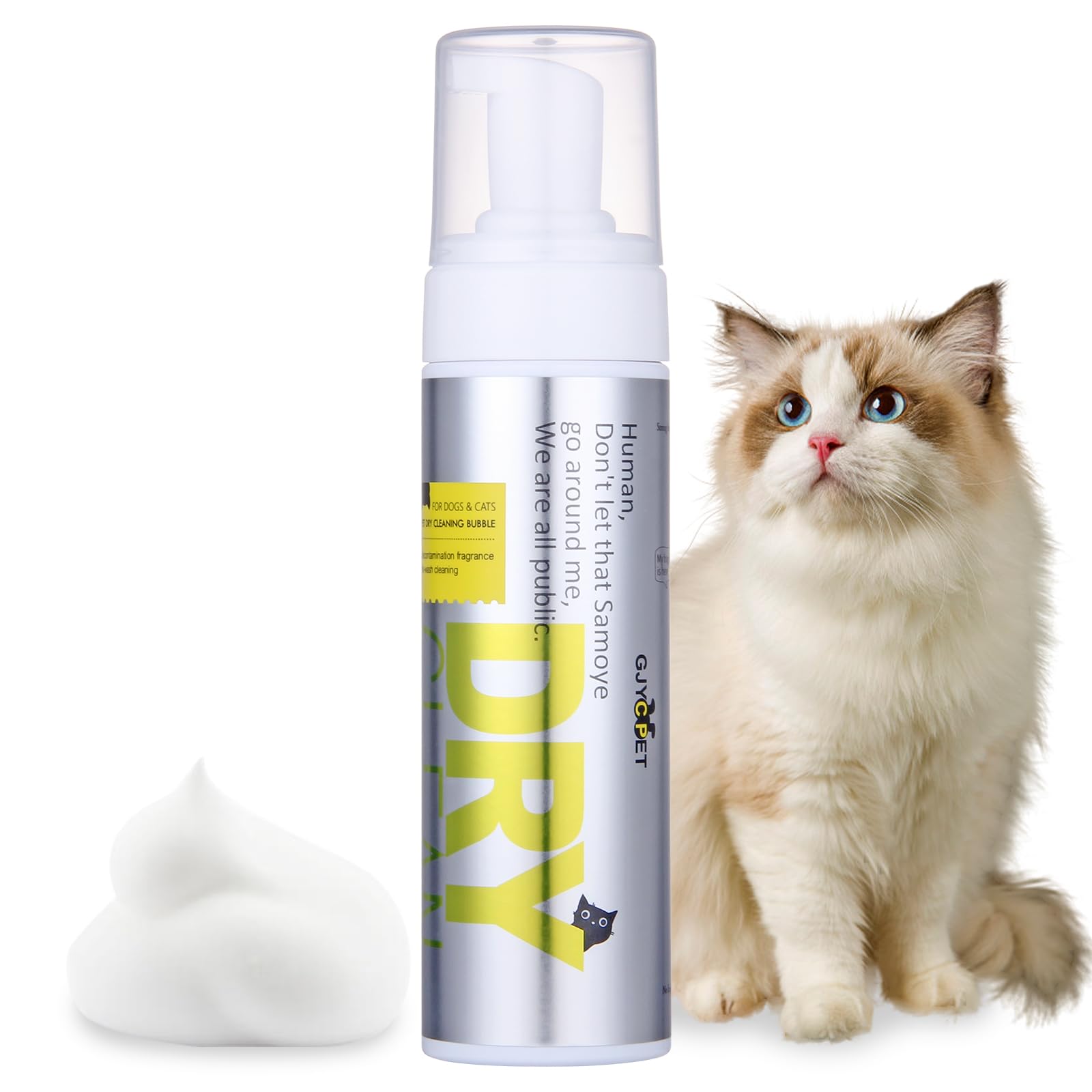 Cat Waterless Shampoo - No Rinse Formula for Quick Clean Between Baths, Hypoallergenic & Detangling, Reduce Itchy Skin Shedding & Odor Control,Vet-Recommended for Kittens/Senior Cats