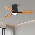 TALOYA Ceiling Fan with Lights and Remote Control 42 inch Multifunctional Quiet Fan with Three Color Temperature and High Brightness Light and Reversible Blades