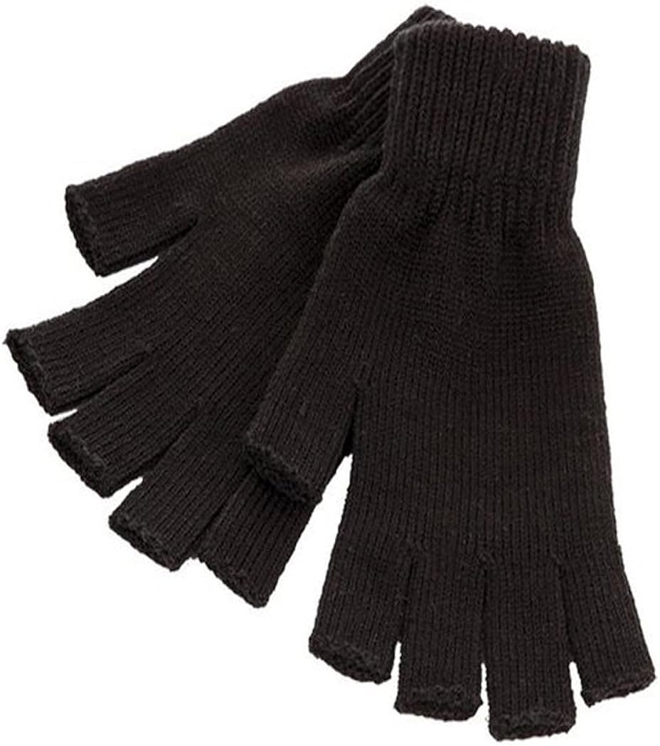 Men's Plain Thermal Knit Warm Winter Gloves 3 Pairs Various Styles