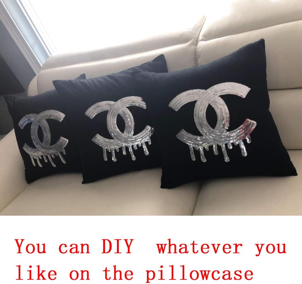 4-Pack 100% Cotton Comfortable Solid Decorative Throw Pillow Case Square Cushion Cover Pillowcase (Cover Only,No Insert)(18x18 inch/ 45x45cm,Black): Home & Kitchen